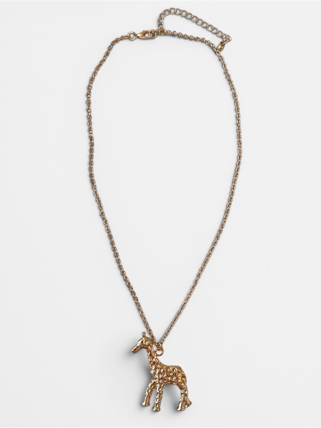 Gold Tone Giraffe Pendant Necklace